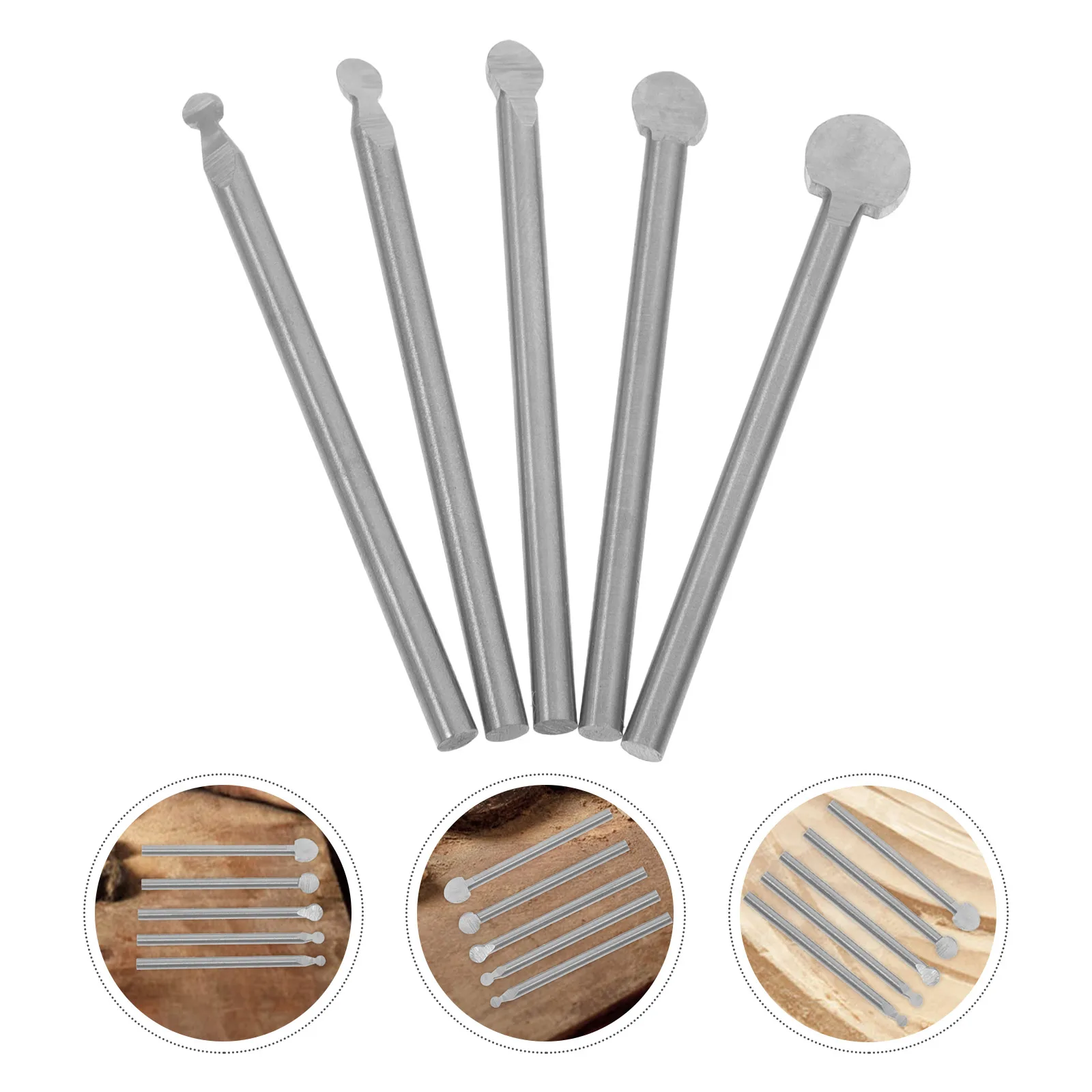 

5pcs Wood Carving Drill Electric Carving Tool High Precision Router Bits Durable White Steel For Art Crafts Woodworking Diy
