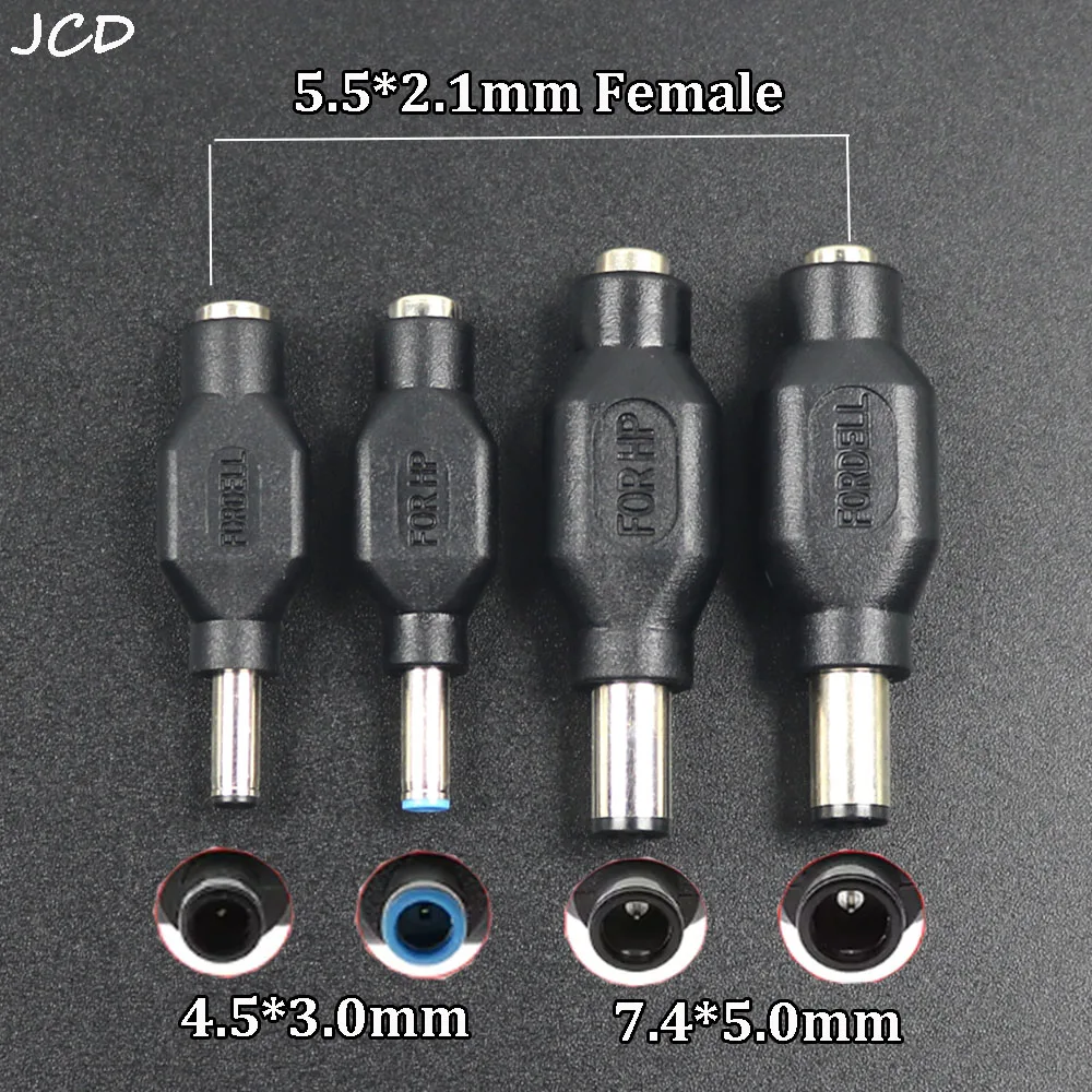 1/2/5 szt. Adapter zasilania DC 4.5x3.0mm / 7.4x5.0mm wtyk męski na 5.5x2.1mm gniazdo żeńskie, konwerter do HP, DELL