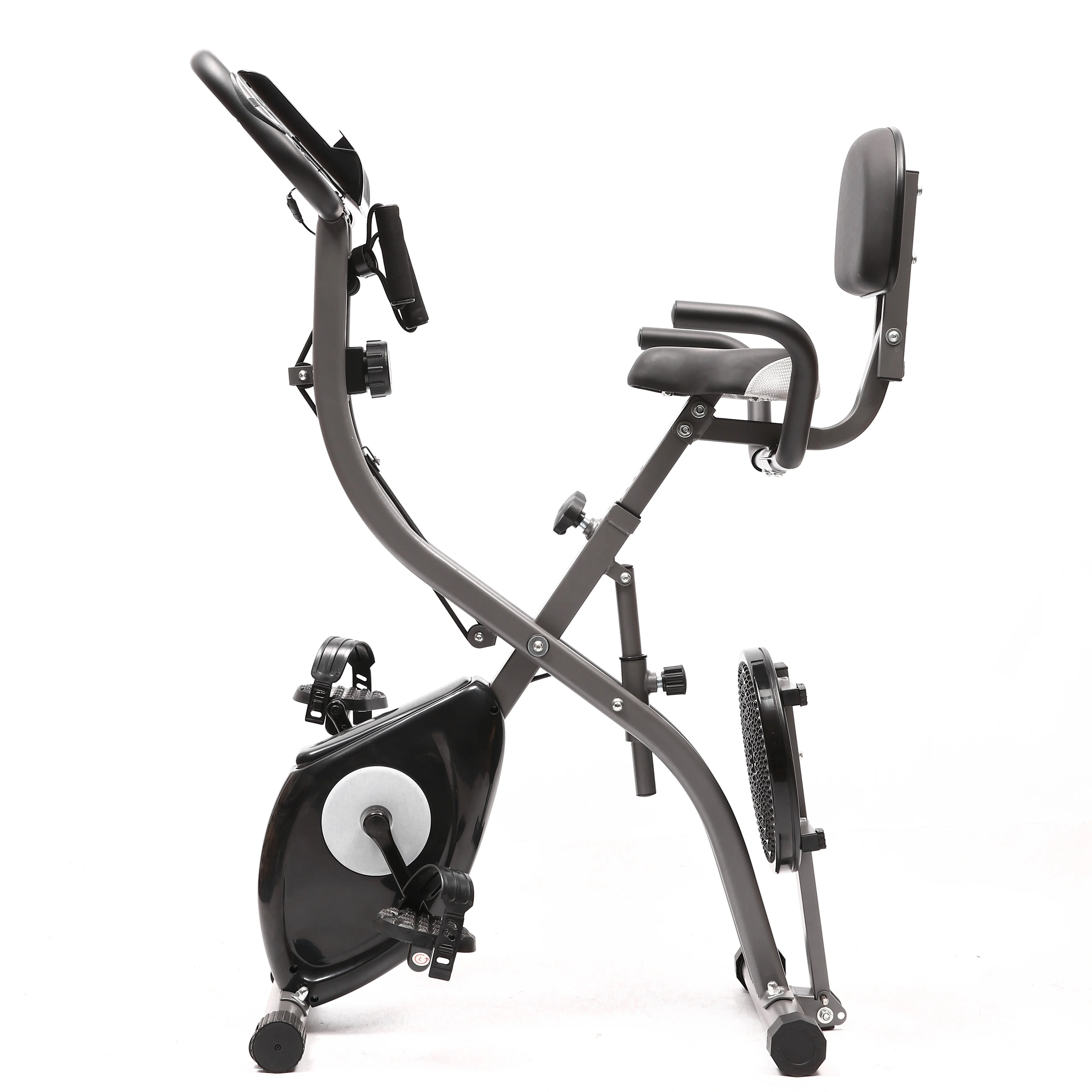 

Recumbent & Upright 2-in-1 Indoor Cycling Bike - Magnetic Resistance Foldable Stationary Machine for Fitness