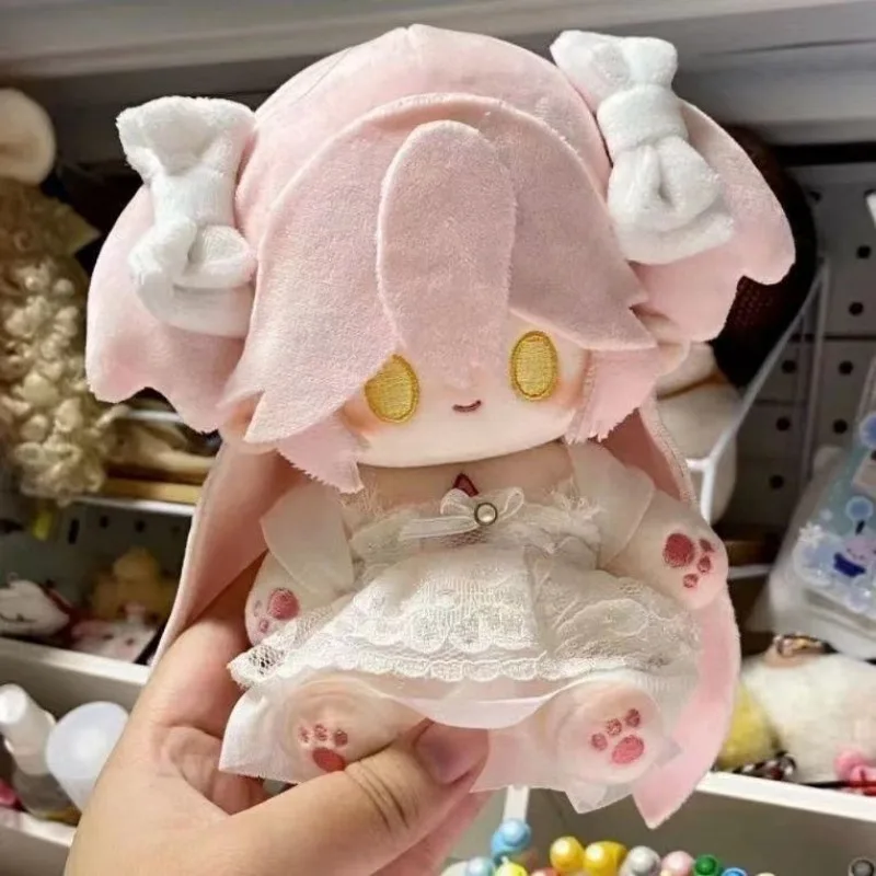 20cm Dziewczyna Anime Kaname Madoka Kawaii Cosplay Bawełniane ciało lalki ze szkieletem Kolekcja fanów Miękkie pluszowe modele Zabawka Figurki Prezent