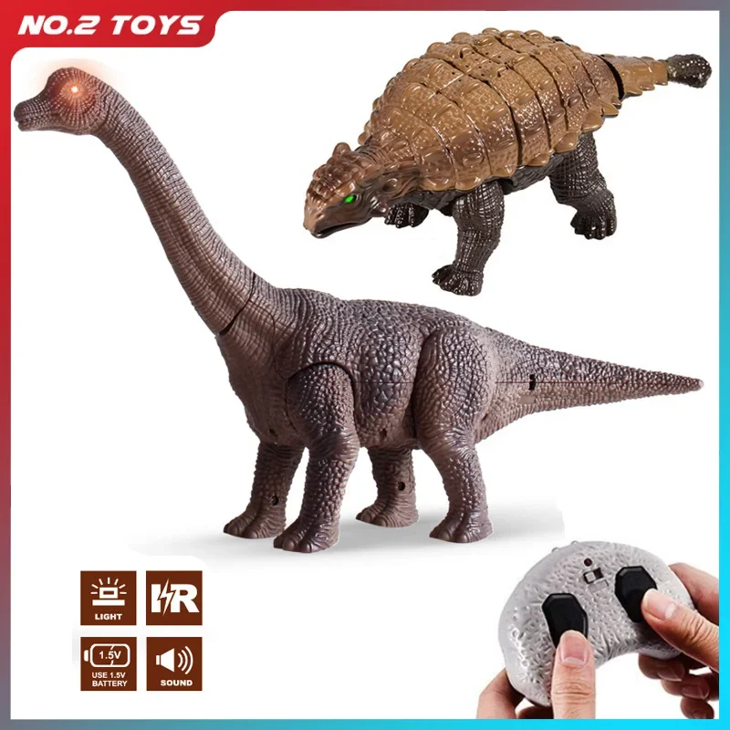 Simulation de dinosaure Animal RC Ankylosaure Tanychosaurus, dinosaure télécommandé avec lumières sonores, modèle nouveauté, jouet cadeaux pour garçons