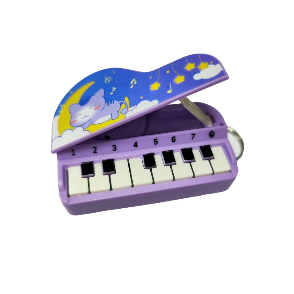 Mini Kawaii Portable Musical Instrument Toy Piano Keychain Electronic Keyboard Key Ring Gifts For Children