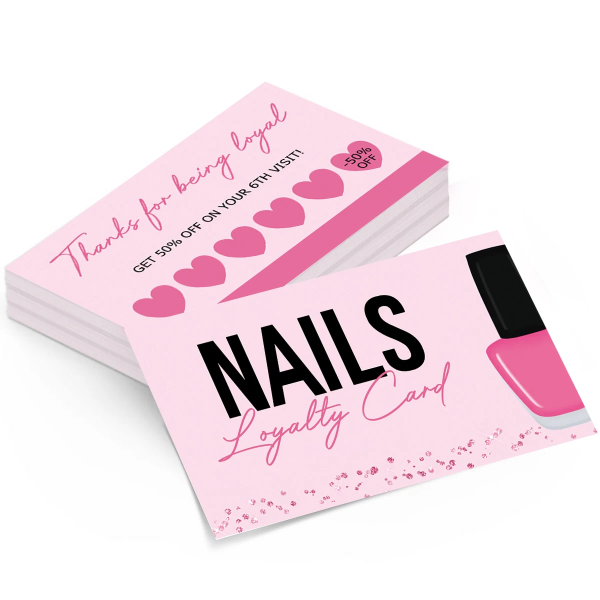 50Pcs Nails Card Salon Manicurist Nails Business Card Press On Nail Discount Loyalty Cards Wholesale