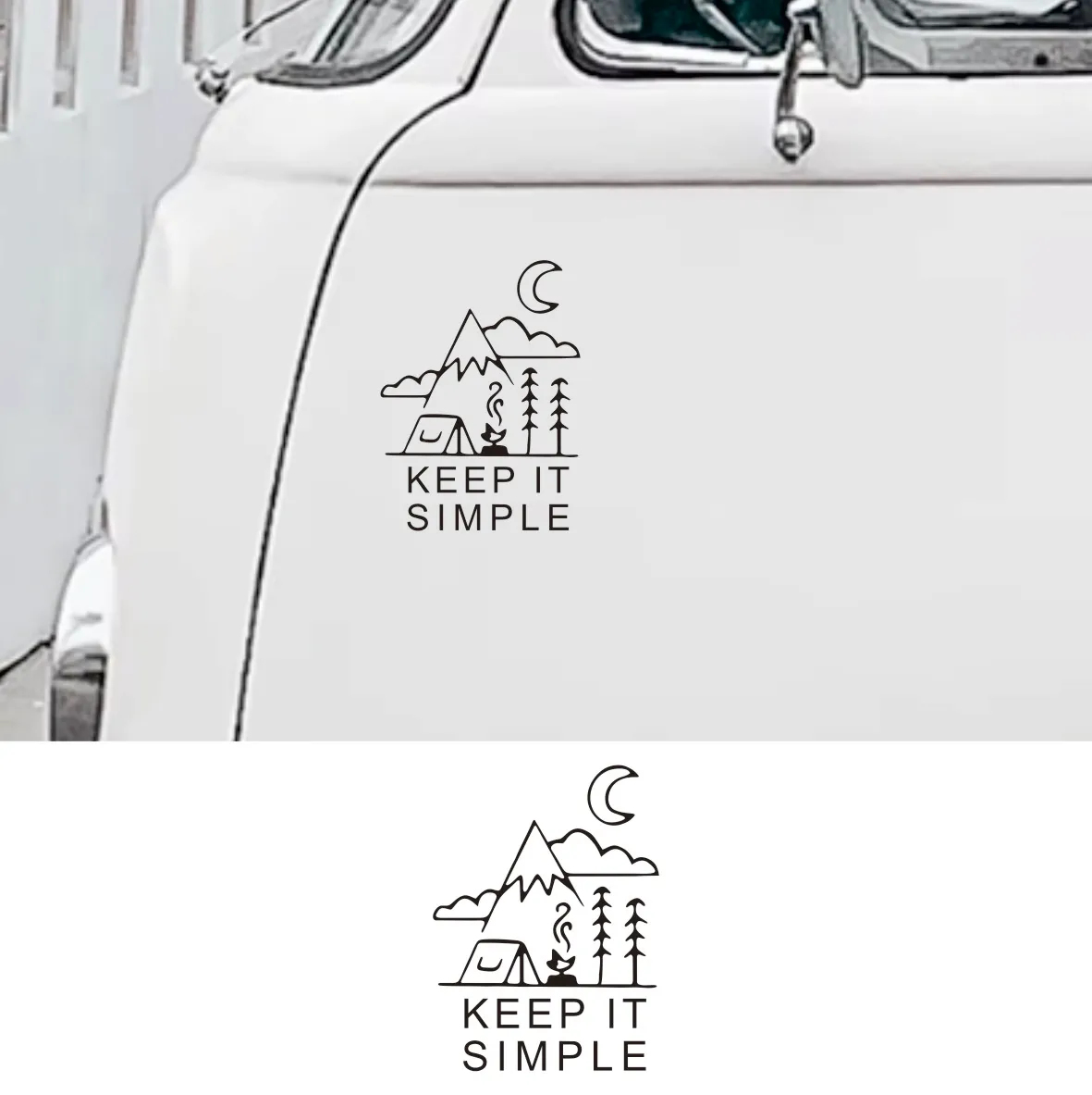 

2PCS Keep It Simple" Vinyl Decals | Campervan/Motorhome/Truck Stickers | Decor for Campers