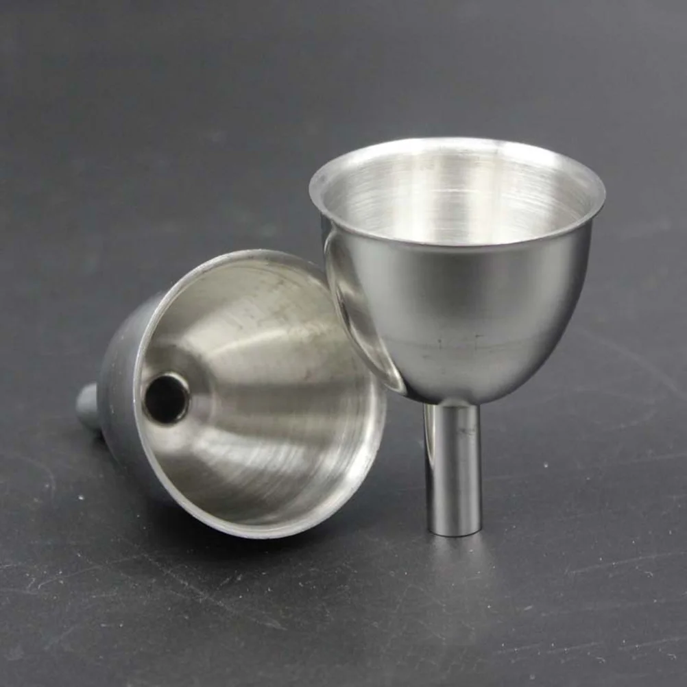 

Stainless Steel Funnel Set Essential Oil Spices Flask Water Filter Kitchen Tool Wide Mouth Pouring Anti Spill for Bottles