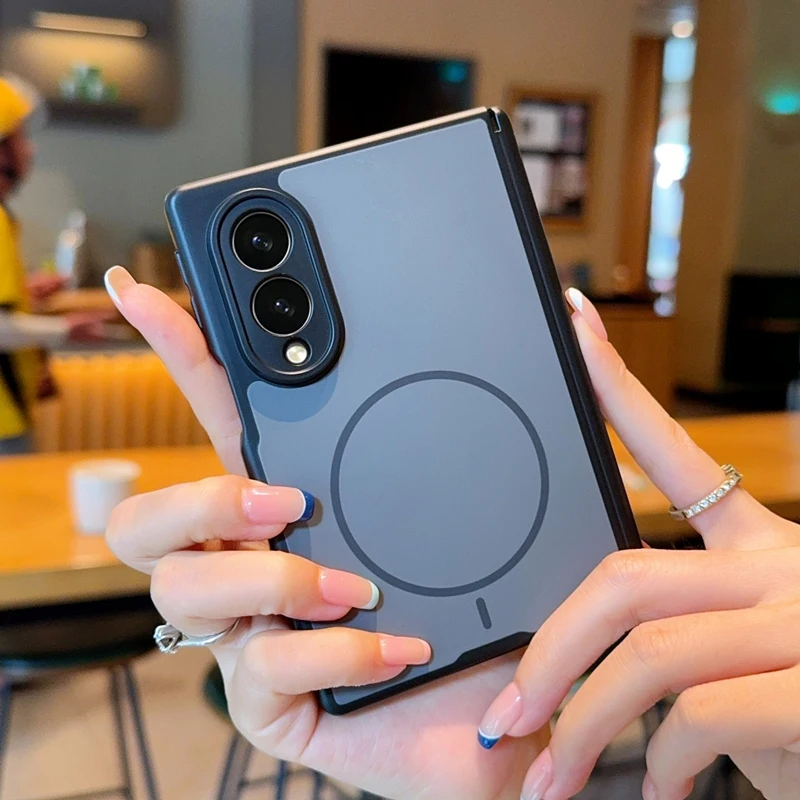 

Skin Feel For Samsung Galaxy Z Fold 8 5G Phone Case Magnetic Wireless Charger Foldable Shockproof Hinge Protective Back Cover