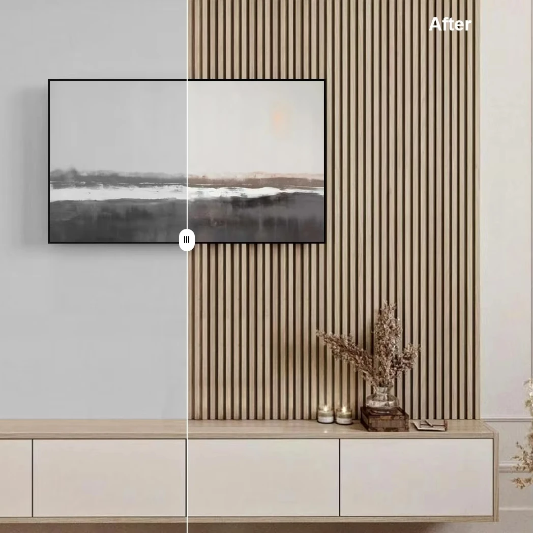 Modern Design Wooden Panel Wall Decor Curved Acoustic Modular Wood Panels With 3D Model Design For Hall Hotel Hospital