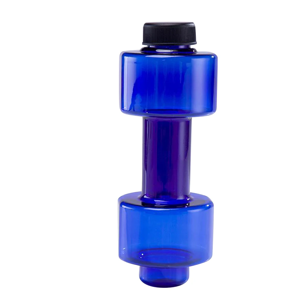 

Plastic Water Bottle Fitness Dumbbell Blue Reusable Sports Bottles for Running Eco Friendly Anti Burst Travel Gym Workout