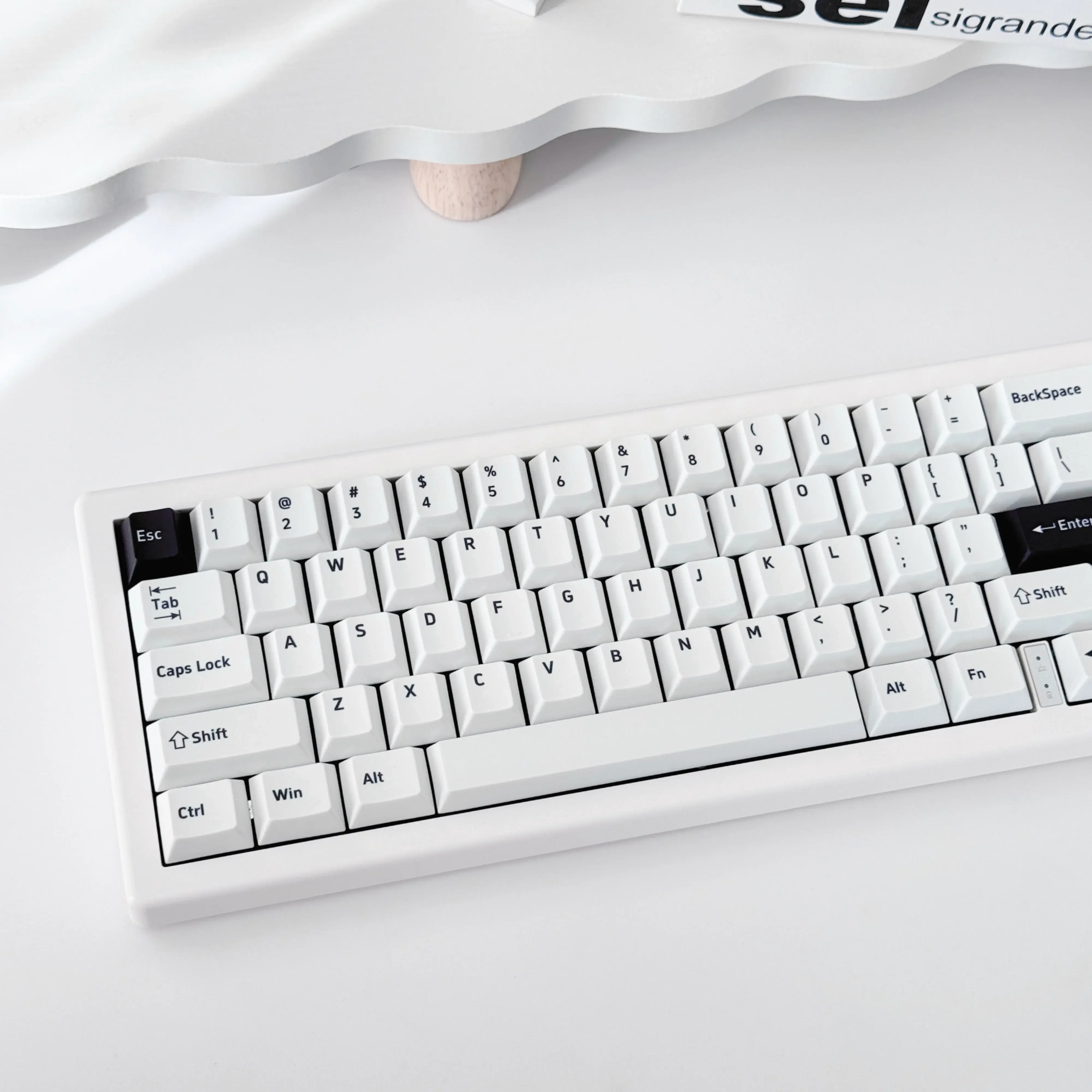 Custom Monochrome KeycapSet Black White English JP Legends,PBT Dye-Sub OEM Height forMX Mechanical Keyboard,Third-Party Full Kit
