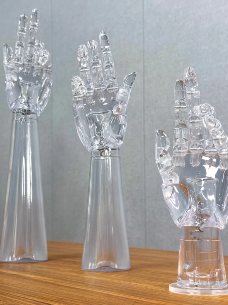 

Transparent Hand Mannequin Prop, Movable Finger Cover, Photo Display, Plastic Fake Hand Mannequin,Transparent,Movable Hand AT312