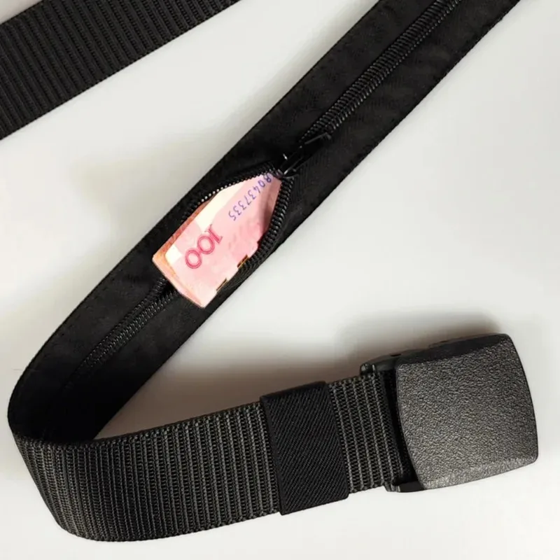 Travel Security Money Belt Cash Anti-Theft Waistband Zipper Hidden Money Belt Adjustables Waistbelt For Secret Pocket Waist Stra