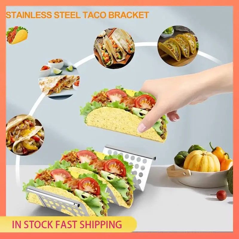 

Подставка для тако AA05, 16-упаковка подставки из нержавеющей стали с ручками, поднос для тако вмещает до 3 тако, подставки для тако