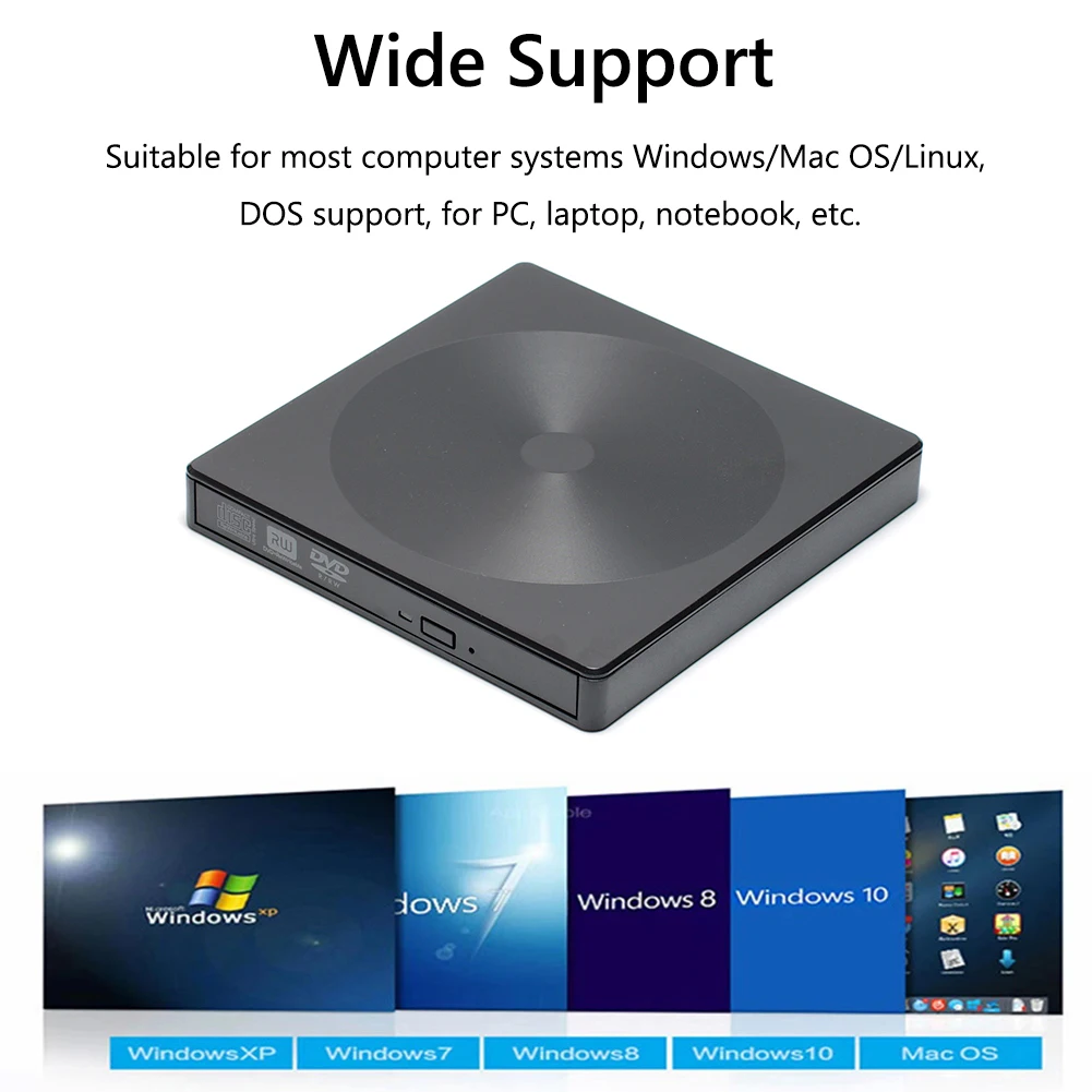 PC,ラップトップ,デスクトップ用のUSB 12.7付き外付けDVDプレーヤー,3.0mm,タイプC,CD-ROM