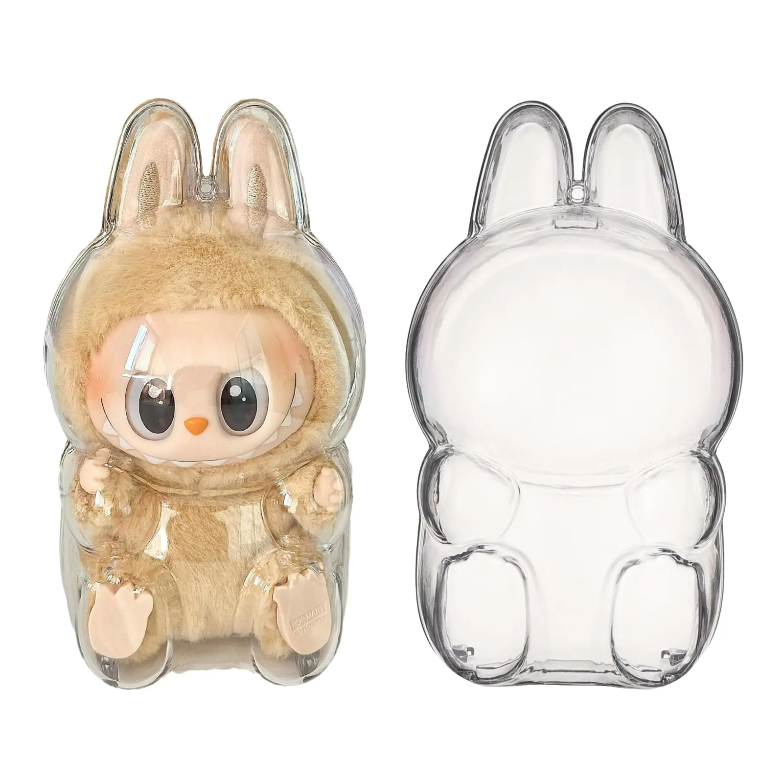 Clear Bag Keychain for LABUBU Plush Doll,Hanging Display Case,Protective Case,Plastic PVC Storage Box