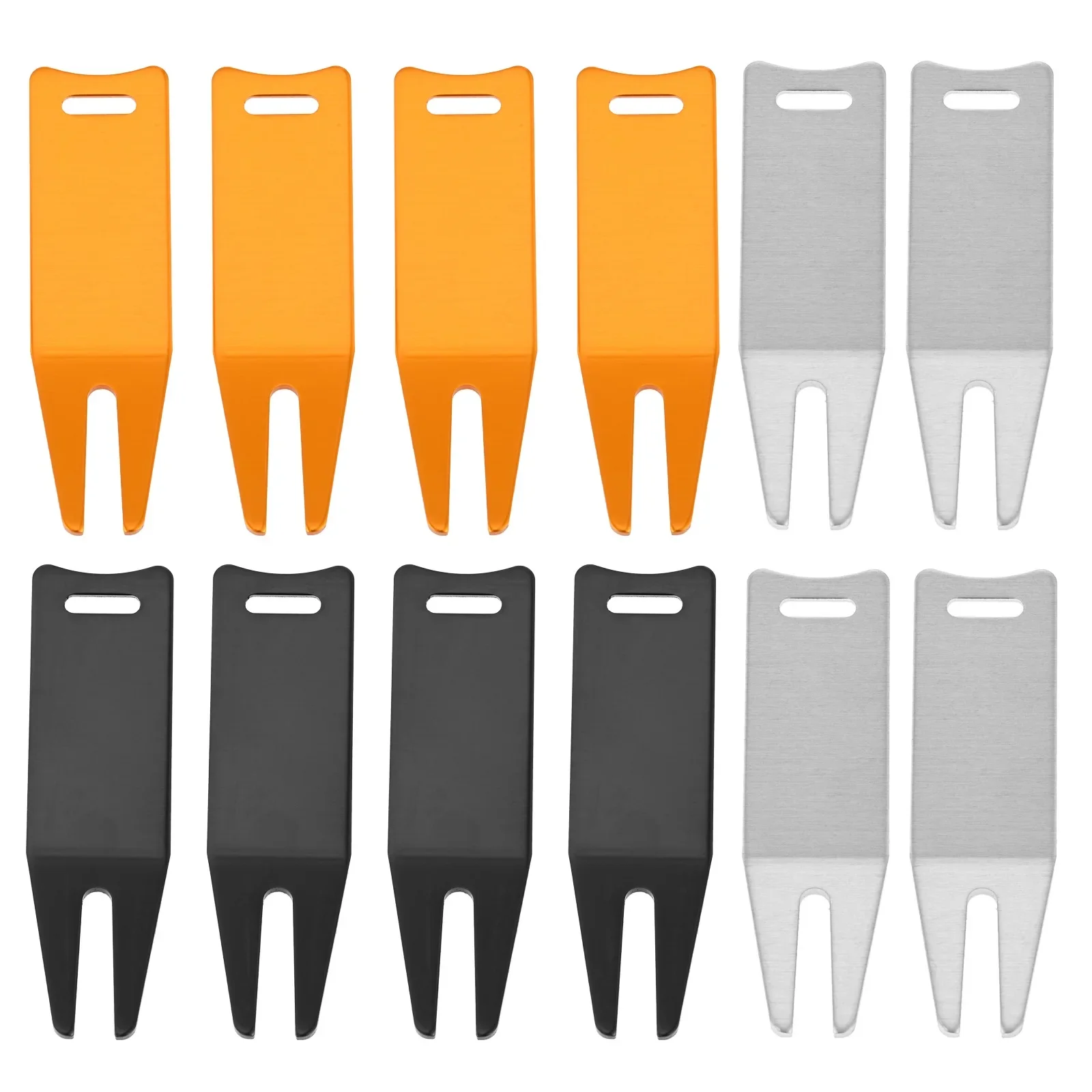 8 adet alüminyum alaşım bükme Golf çimen onarım aracı topu işaretleyici koyarak çatal Pitch oluk temizleyici araçları çim bakım sabitleme