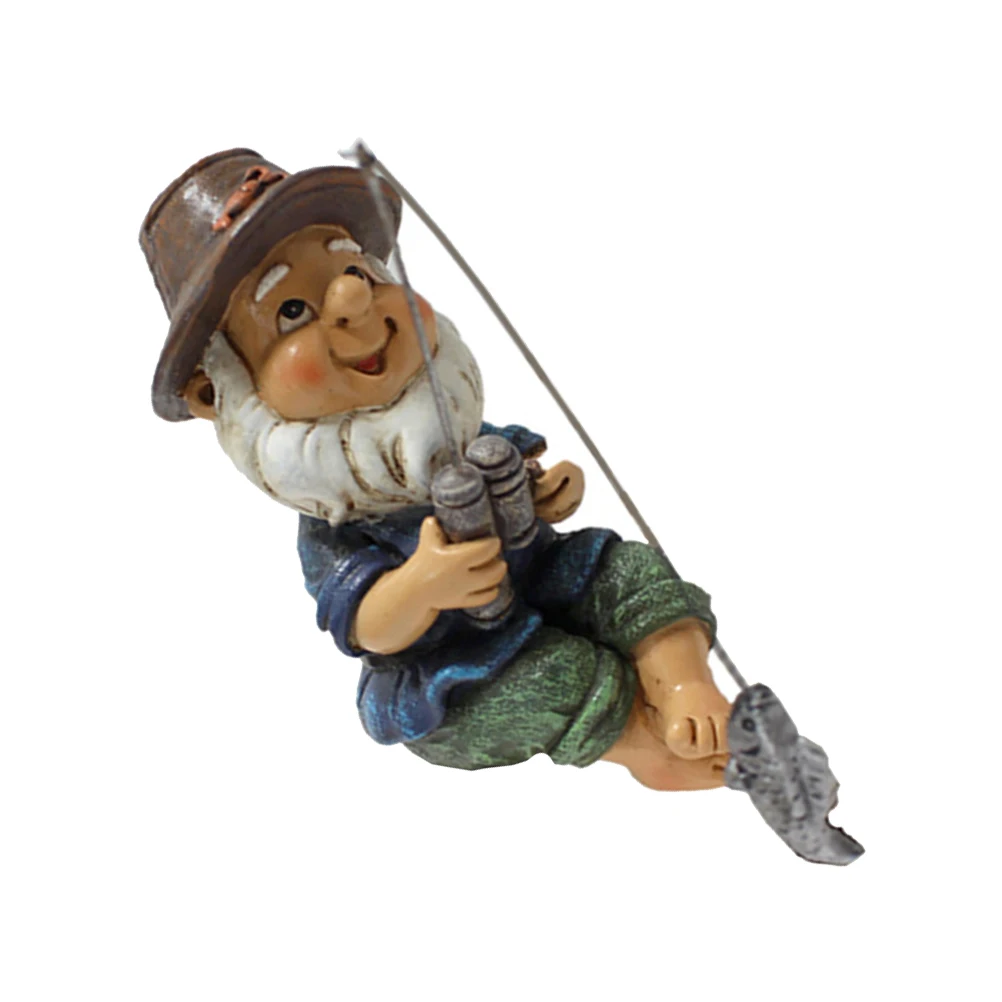 1 قطعة رائعة الراتنج الصيد قزم زخرفة الطبيعية الجميلة تصميم حديقة لوازم الديكور الإبداعية هدية الأصدقاء العائلات #3