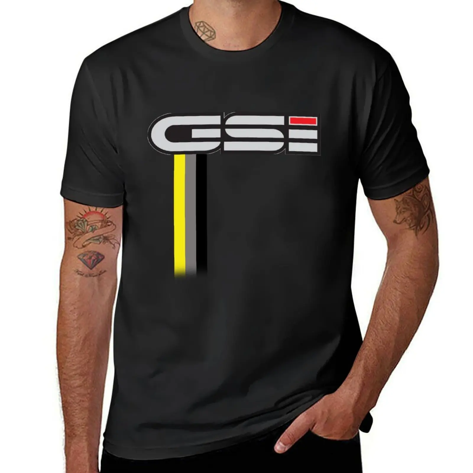 

GSI with stripes T-Shirt cotton graphic tees hippie clothes anime stuff men clothing