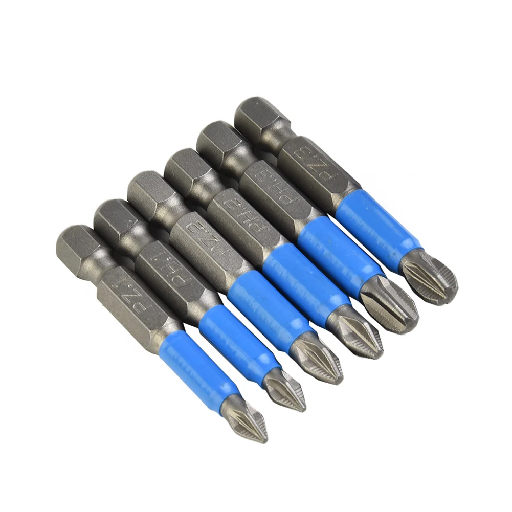 

Set Screwdriver Bit 6Pcs/Set Anti Slip High Snap PH1/PZ1/PH2/PZ2/PH3/PZ3 Parts Tool Wear Resistance 50mm Length