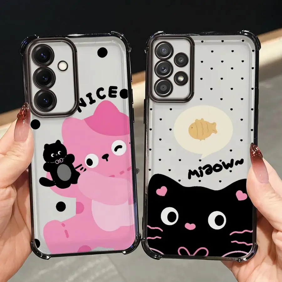 Cartoon Nices Cat Pattern Phone Cover Case for Samsung Galaxy A35 A36 A52 A17 A26 A15 A25 A16 A21s A13 A33 A24