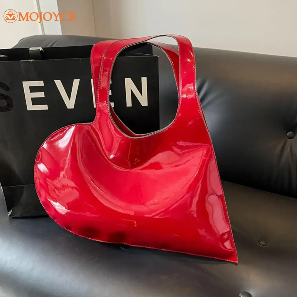 

Sweet Cool Spice Girls Style Love Shape PU Shoulder Bag Luxury Design Peach Heart Handbag for Women Summer High-end Top Hand Bag