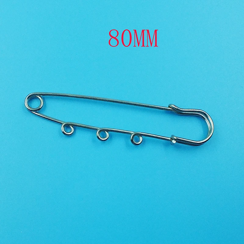 100pcs 80mm Large Safety Pin Brooch Blank Base Brooch Pins with Holes Fasteners for DIY Craft Jewelry Making Supplies Accessorie