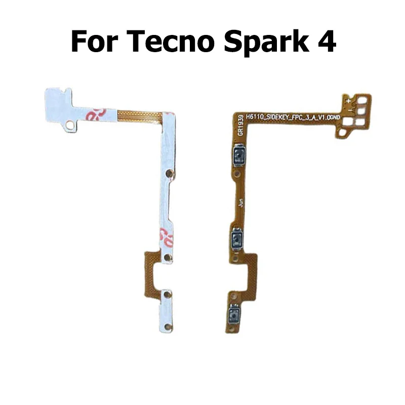 Nowy dla Tecno Spark 7 6 5 4 3 Go Air Pro Lite Przycisk włączania i wyłączania Przycisk głośności Dla Spark 8C Elastyczny kabel