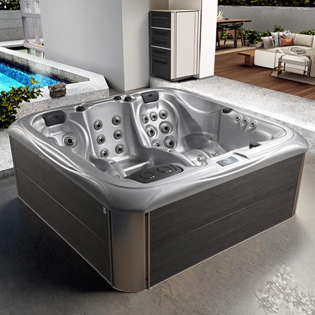 High Quality Modern Luxury standing Eco-Friendly Massage Bathtub Spa Pool Combo Air Whirlpool 1300L Capacity for Villapromote sa
