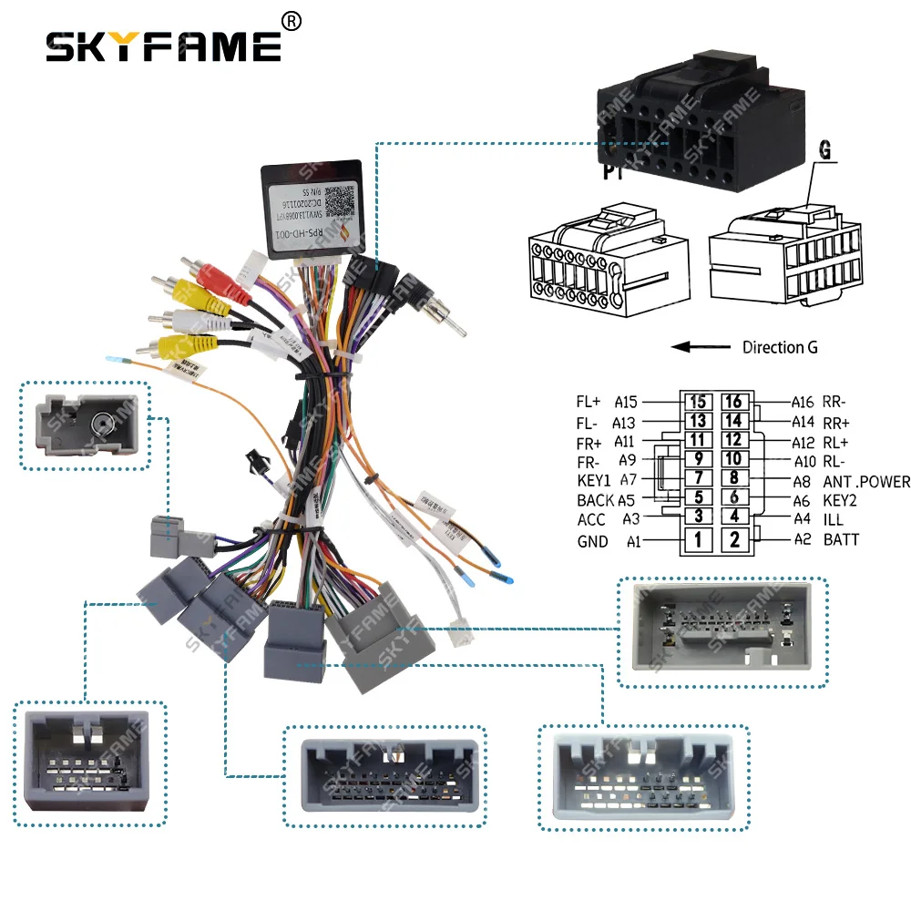 SKYFAME 16Pin Car Wiring Harness Adapter Canbus Box For Honda Vezel CRV CR-V Jade Civic Crider RP5-HD-001 HD-SS-06C
