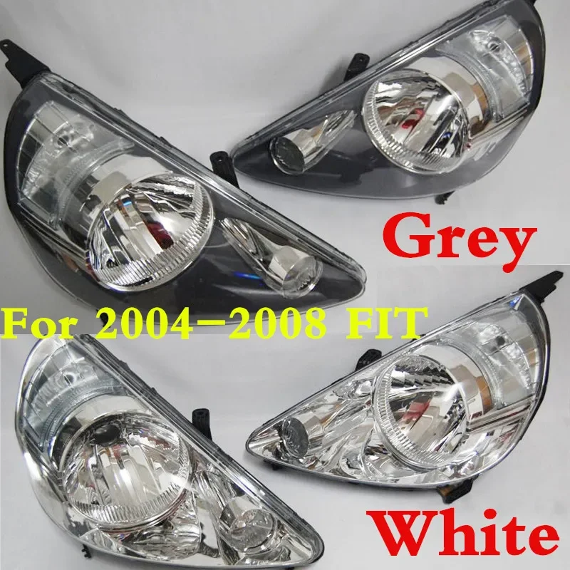 Kamshing 2PCS White or Grey Front Bumper Headlamp Headlight Head Light Lamp For FIT JAZZ GD1 GD3 2004 2005 2006 2007 2008