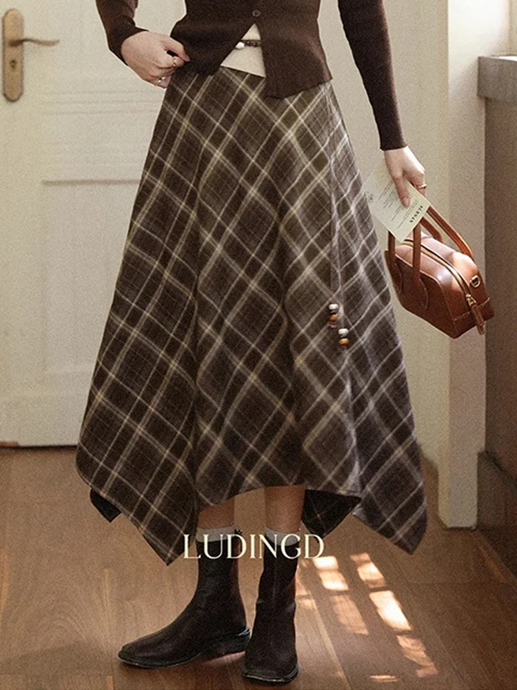 Brown Plaid Skirt