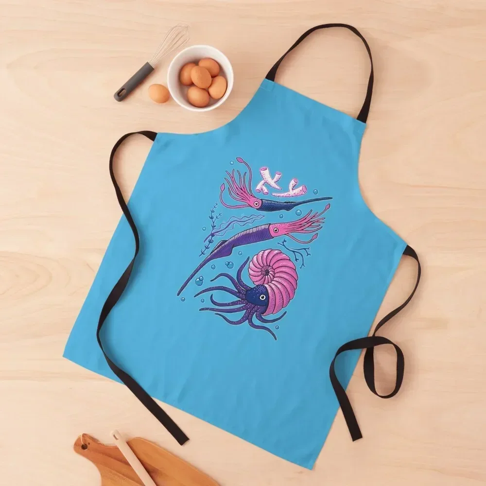 

Belemnite and Ammonite Fossils Apron Hairdresser with personal logo kitchen clothes Apron