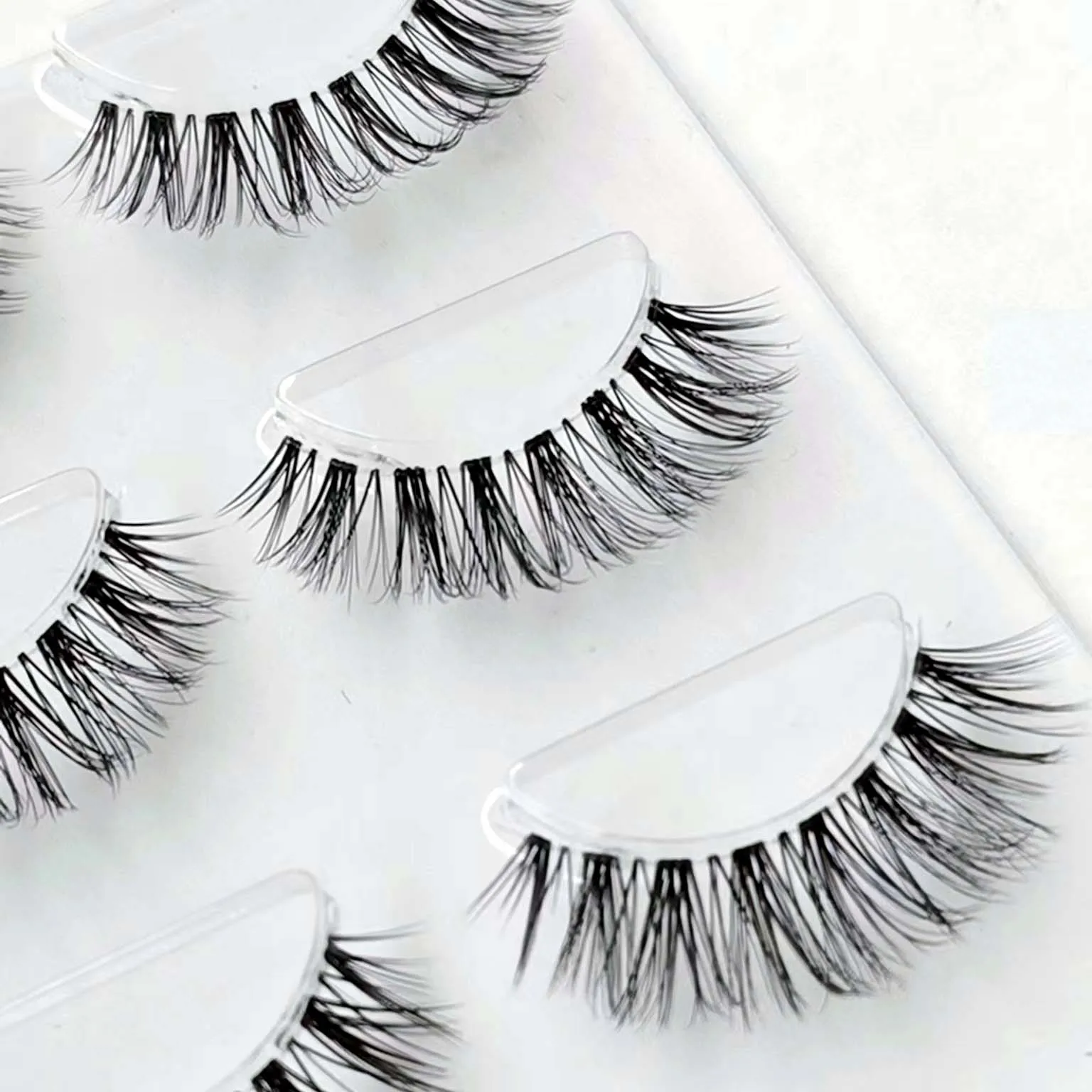 New Wholesale Mink Eyelashes 3pairs lashes invisible band 3d mink lashes reusable natural false eyelashes Makeup in Bulk Hot