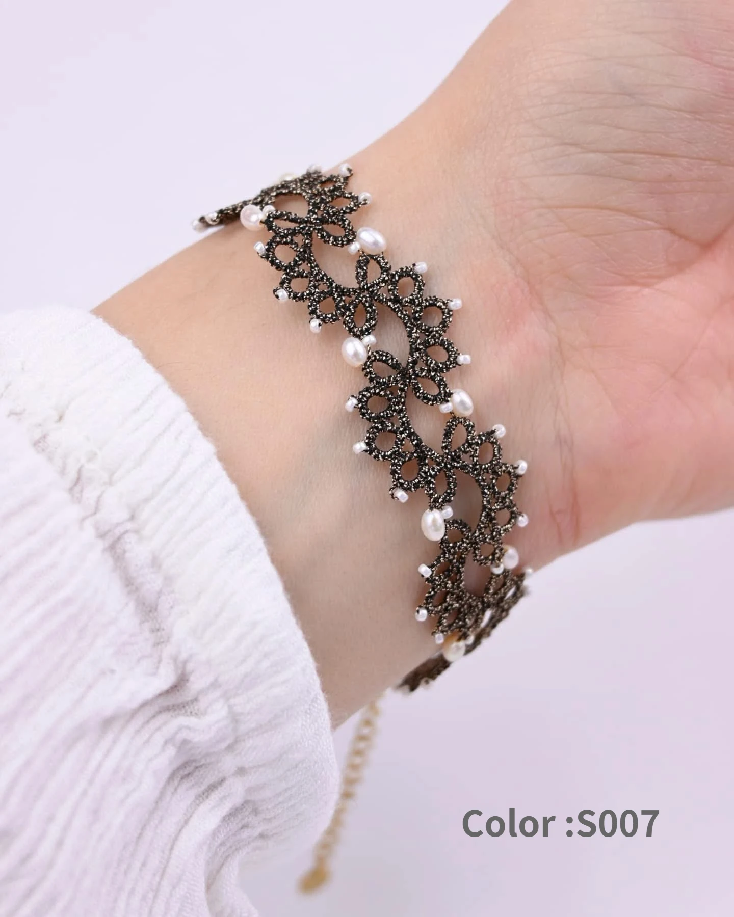 2026 Sanbest 3-fädiges Metallic-Filzgarn-Set für Shuttle-Tatting-Spitze, DIY handgemachtes Armband, Ohrringe, Makramee-Garn-Bastelset – Detail 18