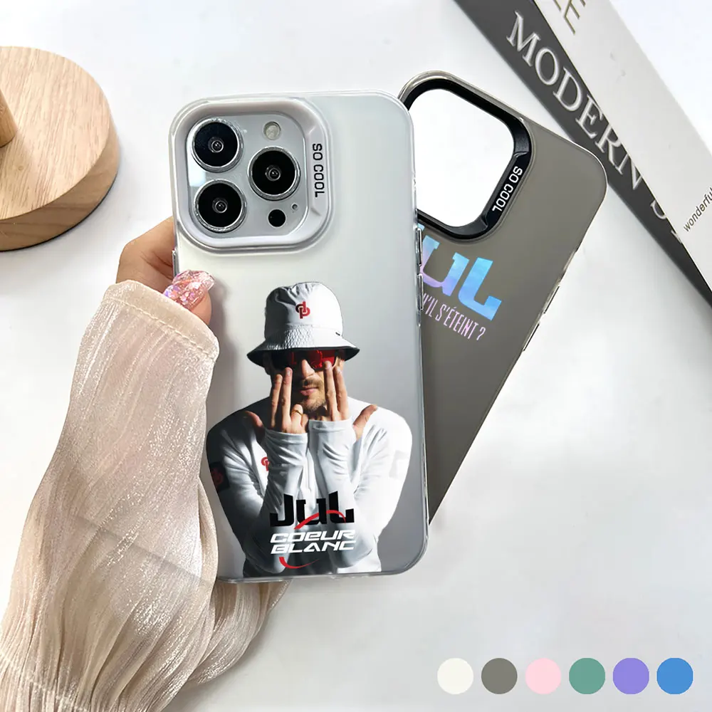 

Singer JuL Rapper Phone Case For Apple iPhone 14 15 16 13 12 11 Pro 7 8 Plus X XR XS Max Cqoue Cool Laser Matte Cover Fundas