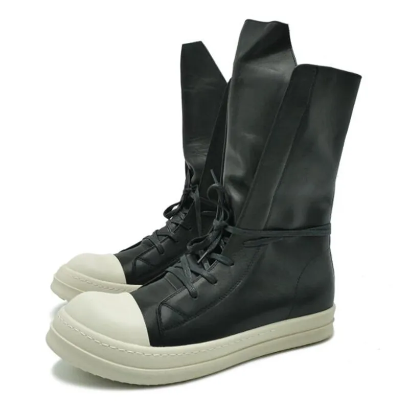 Women High Top Boots Genuine Leather Men Designer Sneakers Man Ankle Boot