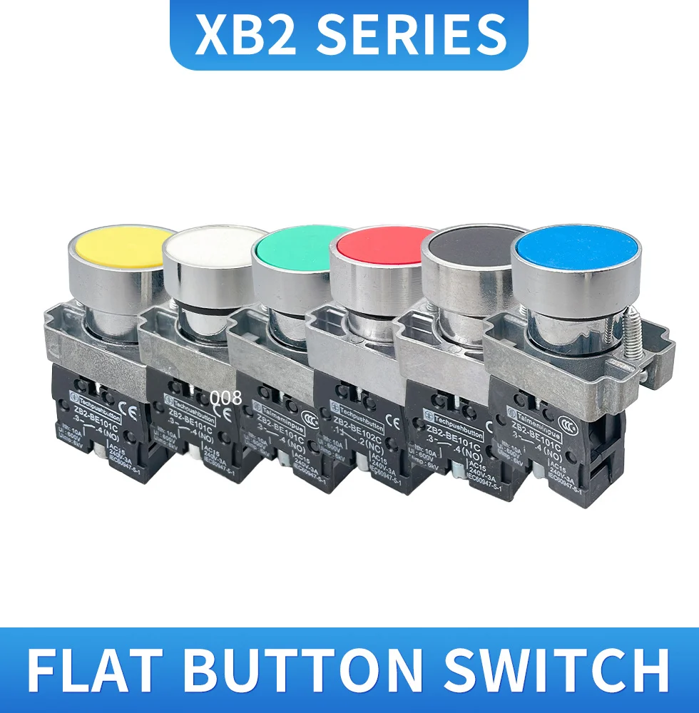 XB2 Push button switch selfreset 22mm start stop button with arrow symbol XB2 inching switch flat head button