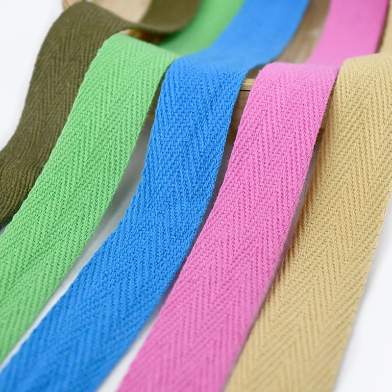 

10Meters 2cm Vibrant Color Cotton Webbing Tape Handbag Shoulder Strap Clothing Decor Ribbon DIY Home Textile Sewing Accessories