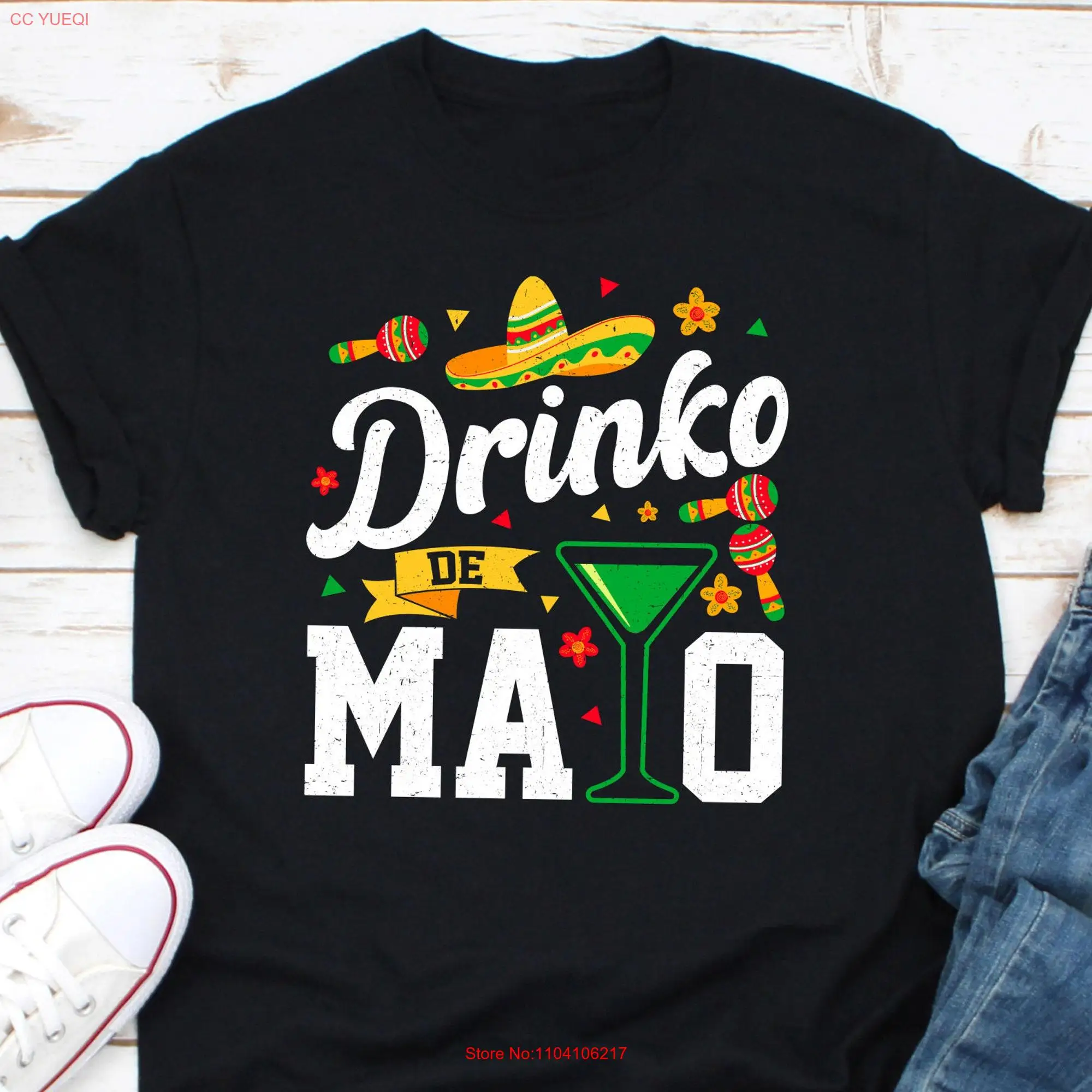 Drinko De Mayo Cinco T Shirt Mexican haT Party long or short sleeves