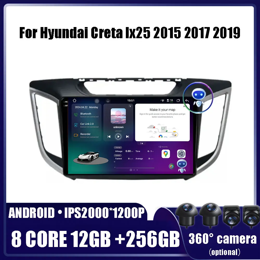 

Android OS For Hyundai Creta Ix25 2015 2017 2019 Car Radio Stereo Multimedia Navigation Video Player GPS Wireless Carplay DSP