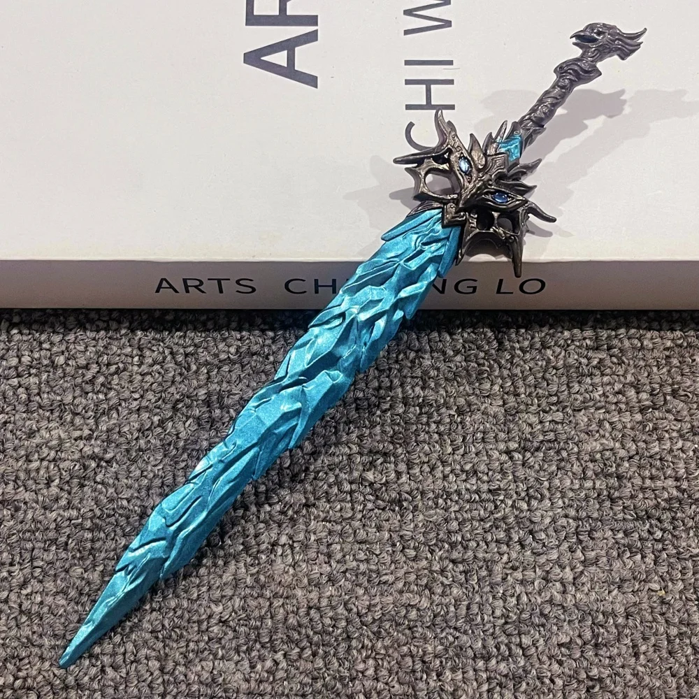 Espada de hoja azul de Naraka Bladepoint Katana de Metal de 8,6 pulgadas, cuchillo Ninja de Anime, Katana japonesa de tamaño Real, juguete de sable samurái Original