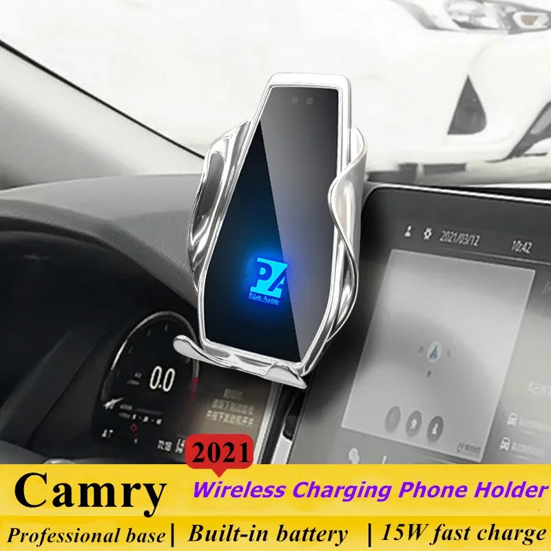 

2021 2022 For Toyota Camry Mobile Phone Holder Wireless Charger Car Mount Navigation Bracket GPS Support 360 Rotating