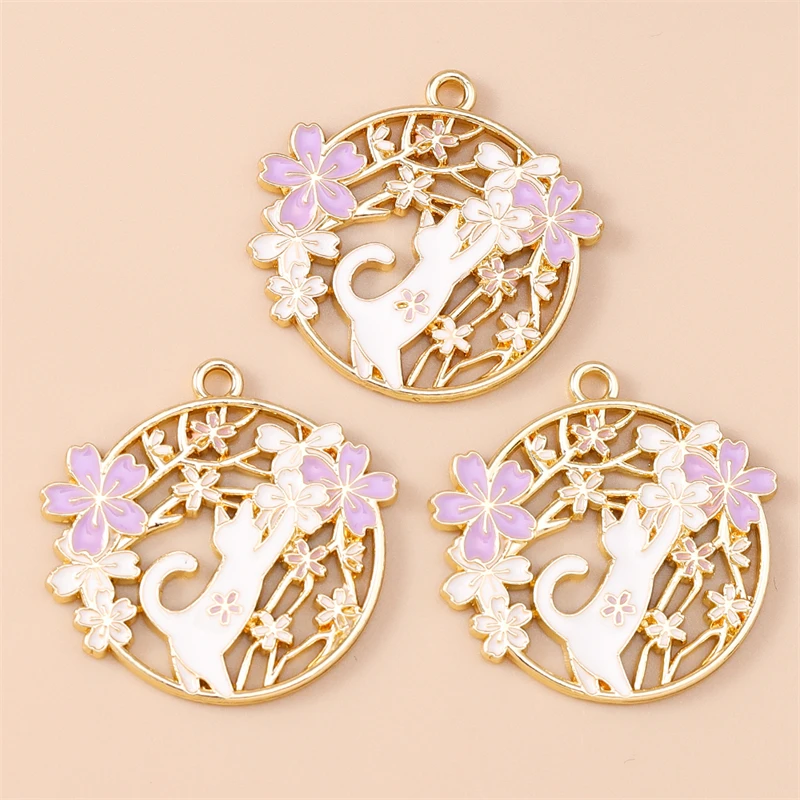 20 Stück Gemischte Cartoon-Tier- und Katzen-Anhänger, Emaille-Blumen-Charms für Schmuckherstellung, Halsketten, Ohrringe, Armbänder, DIY-Bastelgeschenke – Detail 20