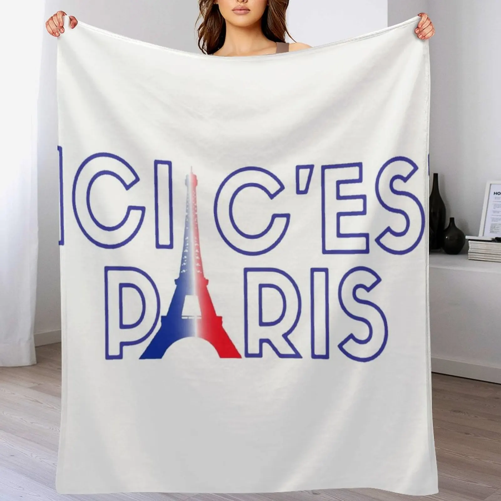 

This Is Paris Ici C'est Paris Throw Blanket Shaggy Furry Soft Blanket for Bedroom Living Room