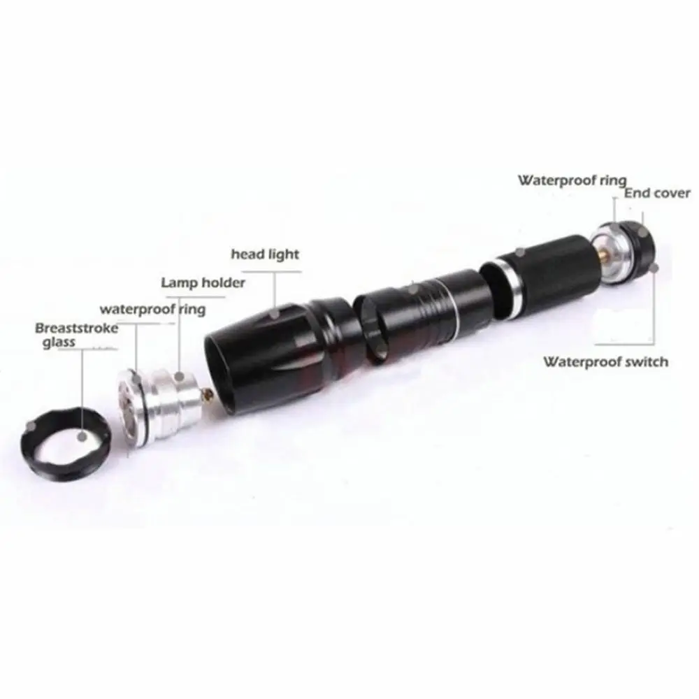 Portable Multi Function Flashlights Camping Torch 5 Lighting Modes 3800Lm E17 XML LED Zoom Tactical Flashlight Waterproof Torch