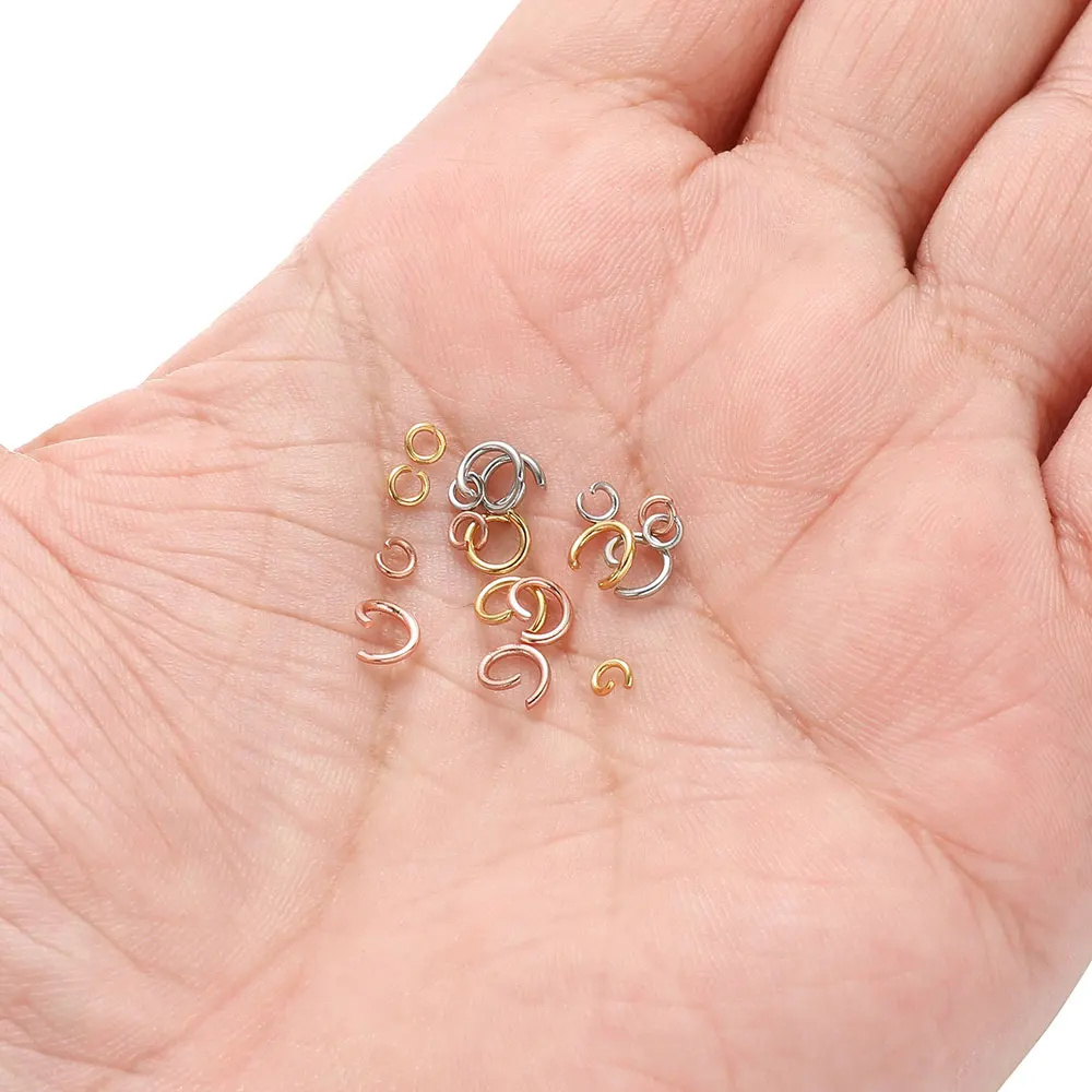 200-100Pcs Single Loops Jump Rings Stainless Steel Open Circle Rings Connectors for DIY Bracelet Jewelry Making Wholesale