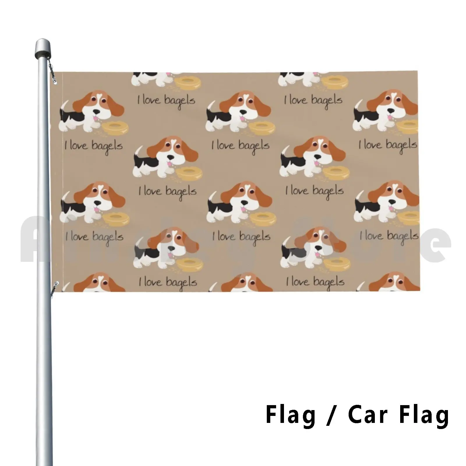I Love Bagels ? Bonnieportraits.com Flag Car Flag Funny I Love Bagels Bagels Love Beagle Hound Hunting