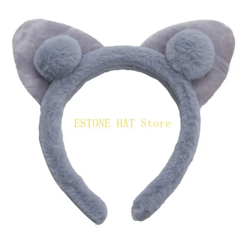 49MF Plush Ears عصابات الرأس فروي آذان حيوان آذان الشعر