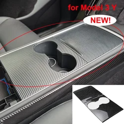 ABS Central Control Cover For Tesla Model 3 Y 2021-2023 Center Console Panel Sticker Film Carbon Fiber Car Decorative Protection