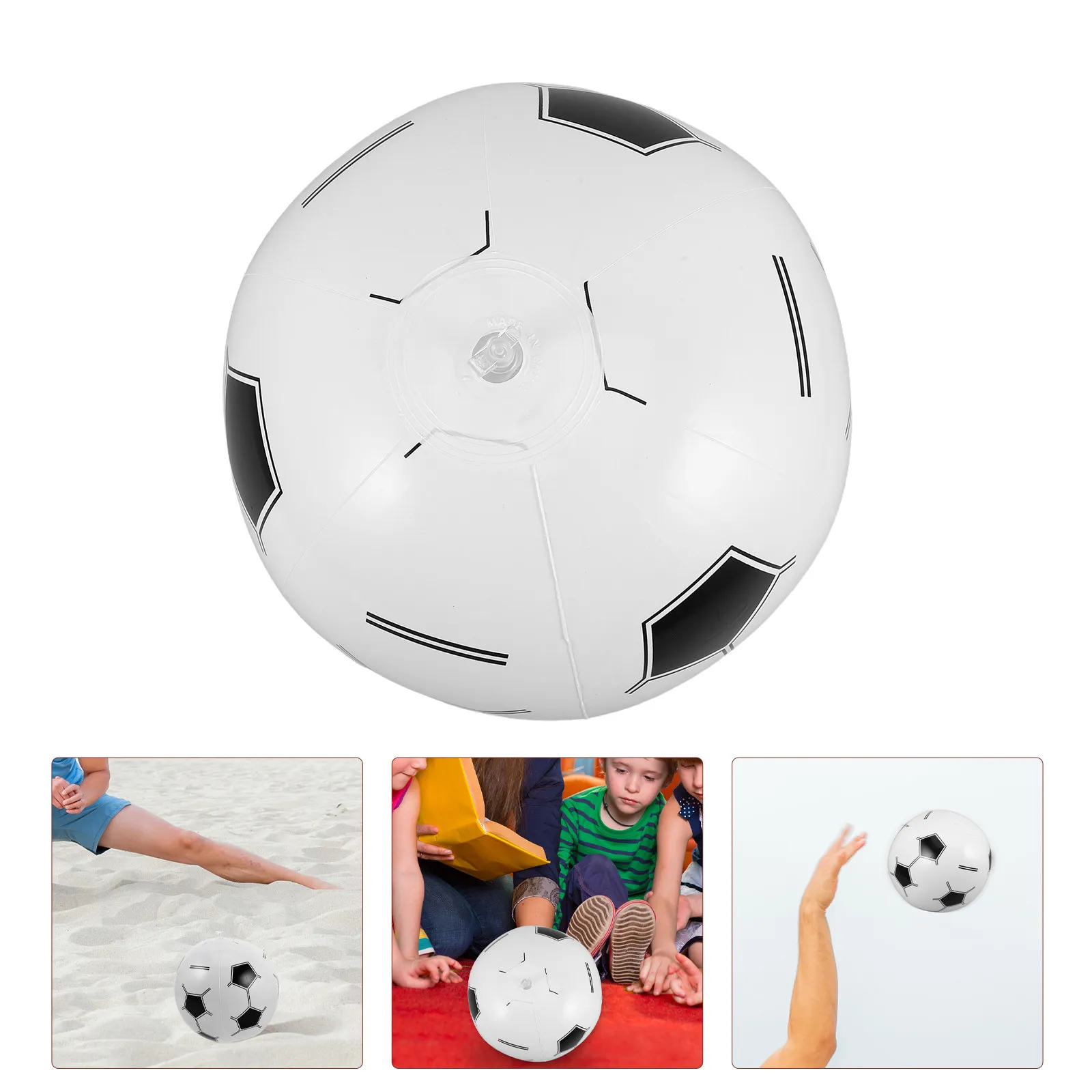 1Pair Inflatable Soccer Ball Reusable Strong PVC for Water Sports Beach Volleyball Pool Games Kids Adults Outdoor Summer Fun