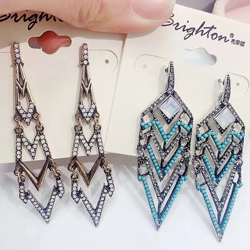 10/20 Pairs/Lot Mixed Style 925 Silver Needle Copper Earrings Bohemian Vintage Exaggerate Ethnic Style Earring Jewelry Gifts